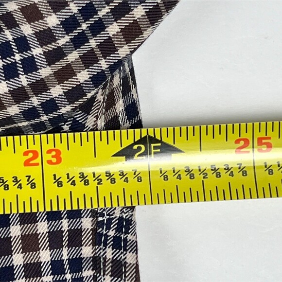 Brooks Brothers Sz Mens M Non-Iron Supima Brown Plaid Button-Down Long-Sleeve - Picture 8 of 10